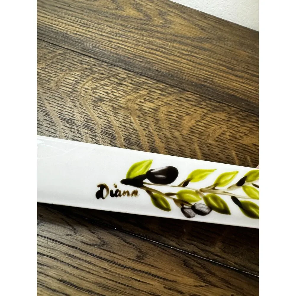 Gorgeous olive serving tray; France - hand painted Olive Fantasy Collection